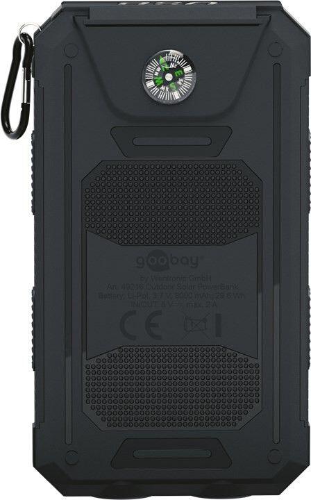 Goobay Outdoor Powerbank Solcellsladdare 8.0 - 8000 mAh - 3