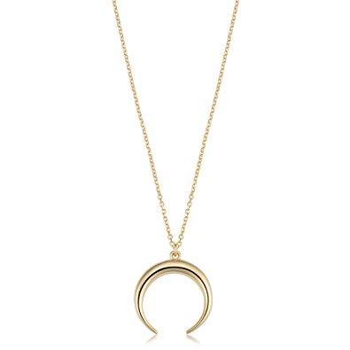 GOLD PLATED CRESCENT MOON NECKLACE 