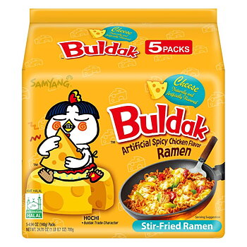 Samyang Buldak Hot Chicken Cheese Ramen Noodles 700 g (140 g x 5)