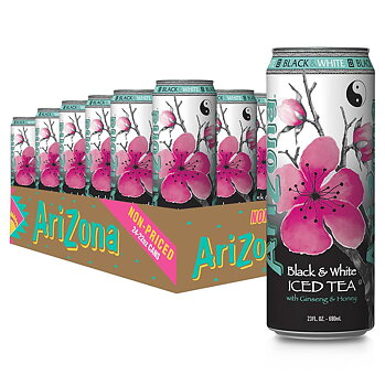 AriZona Black & White Iced Tea (680 ml) - 24 pack