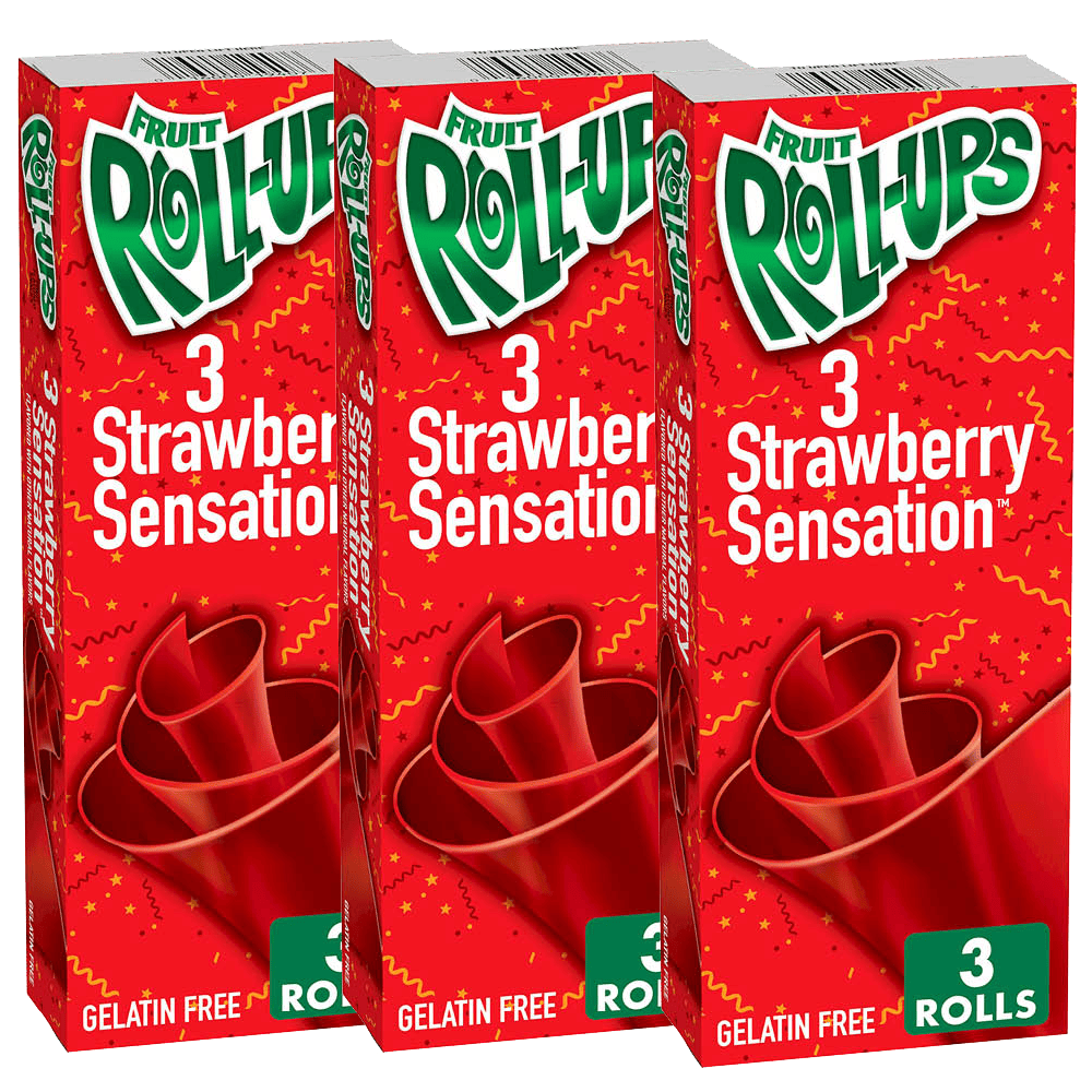 Läs mer om Fruit Roll-Ups Strawberry Sensation 3-pack