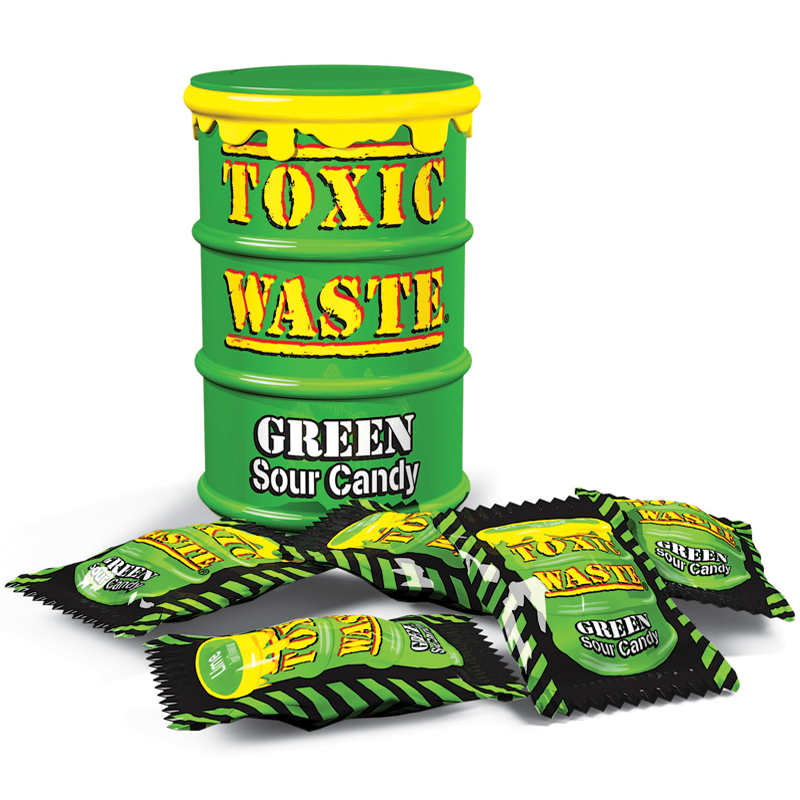 4x Toxic Waste Assorted Green/Red/Purple/Yellow Drum Sour Candy Sweets