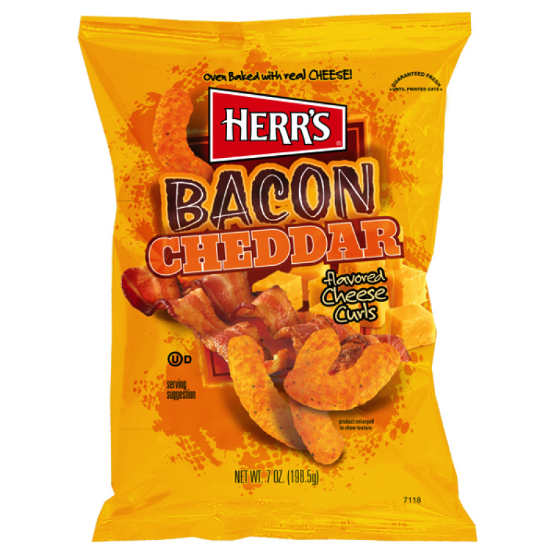 Herr's Cheese Curls - Bacon Cheddar Cheese Curls (199 g)