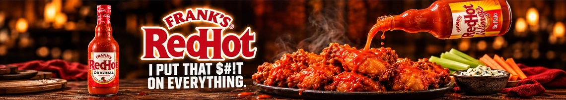 Frank’s RedHot Original, Buffalo Wings Sauce & Buffalo chicken wings