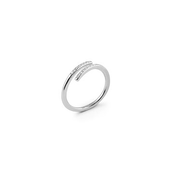 Loop stone ring silver