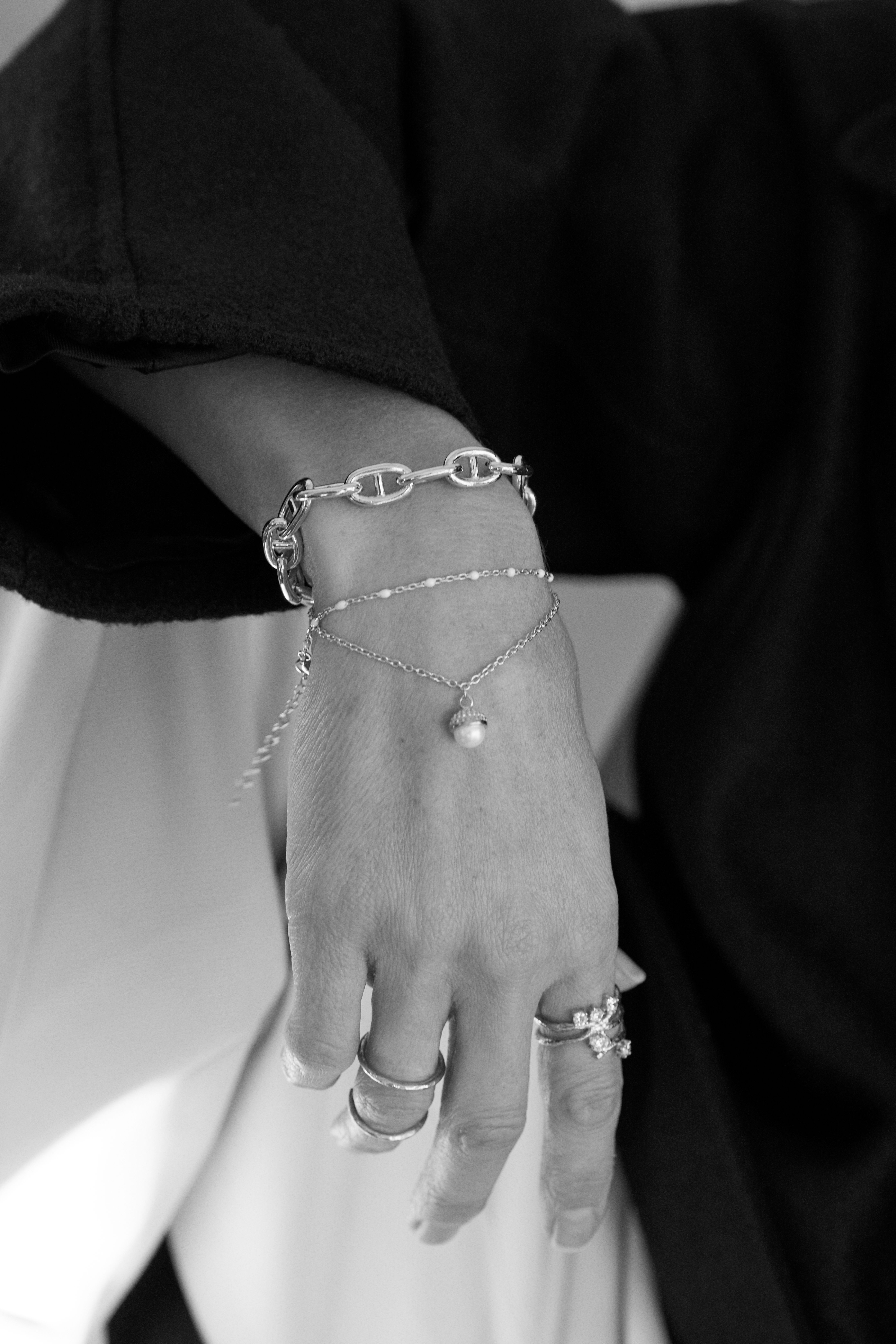 Pearl bubble brace silver - 2