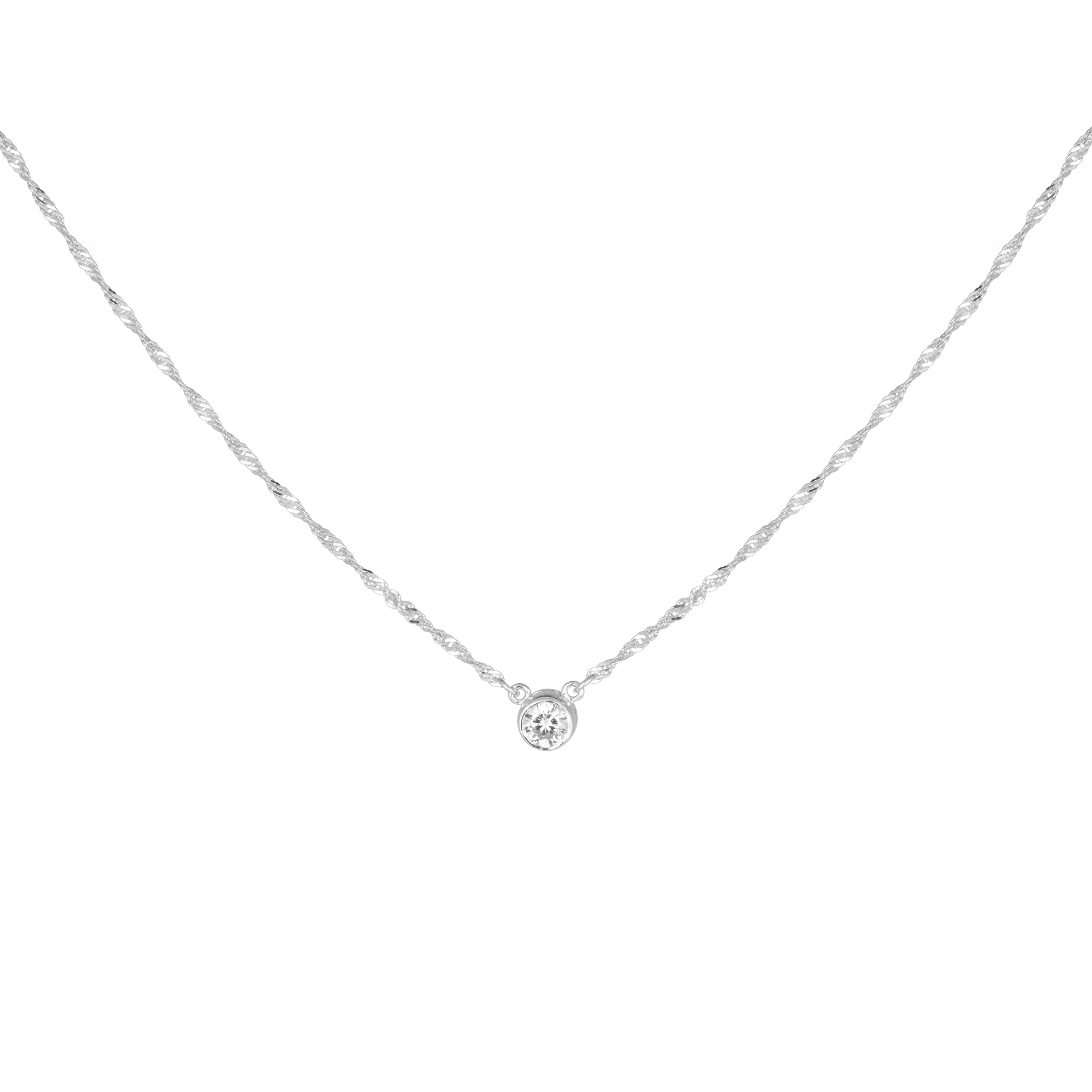 Cubic single neck 40-45 cm silver