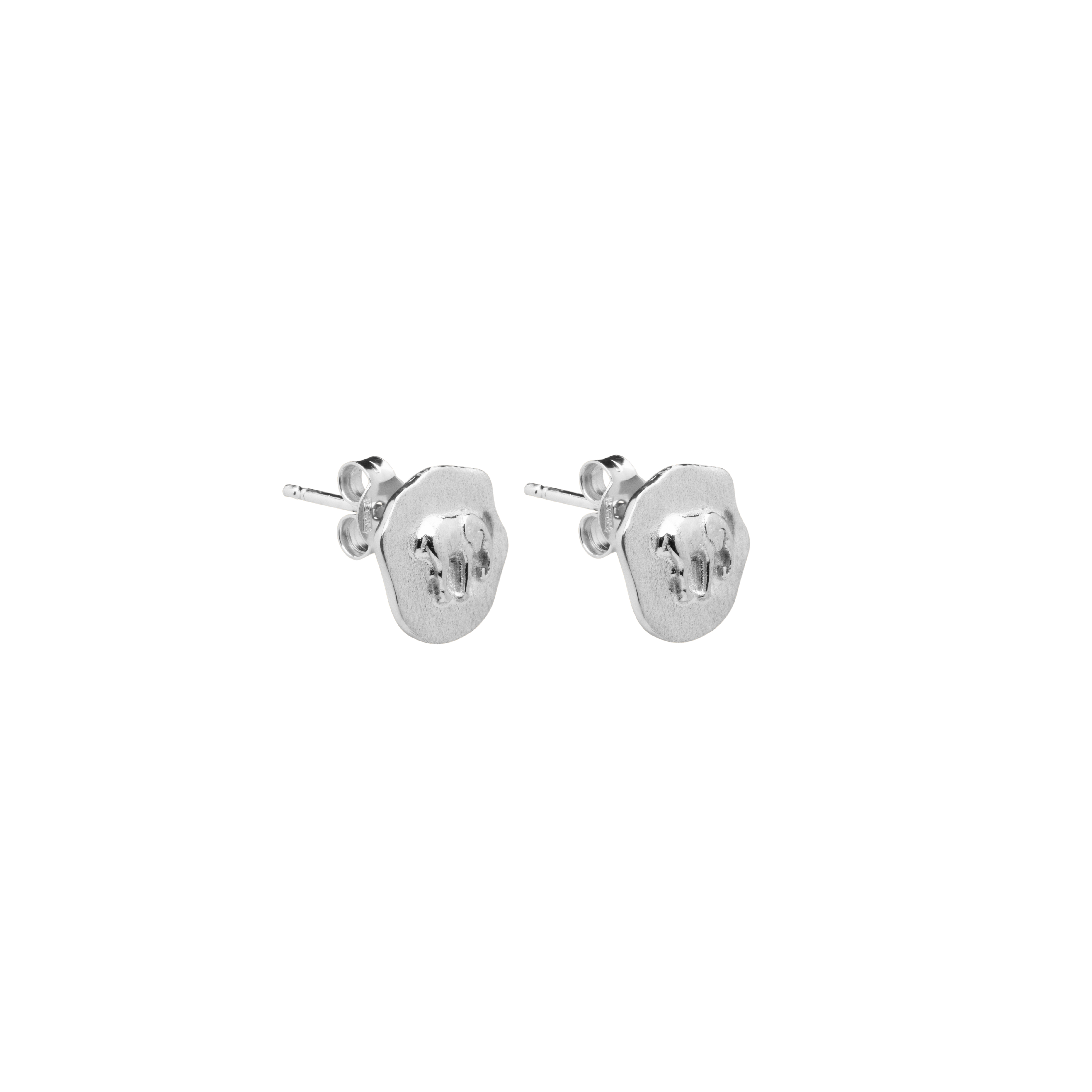 Letters elephant stud ear silver