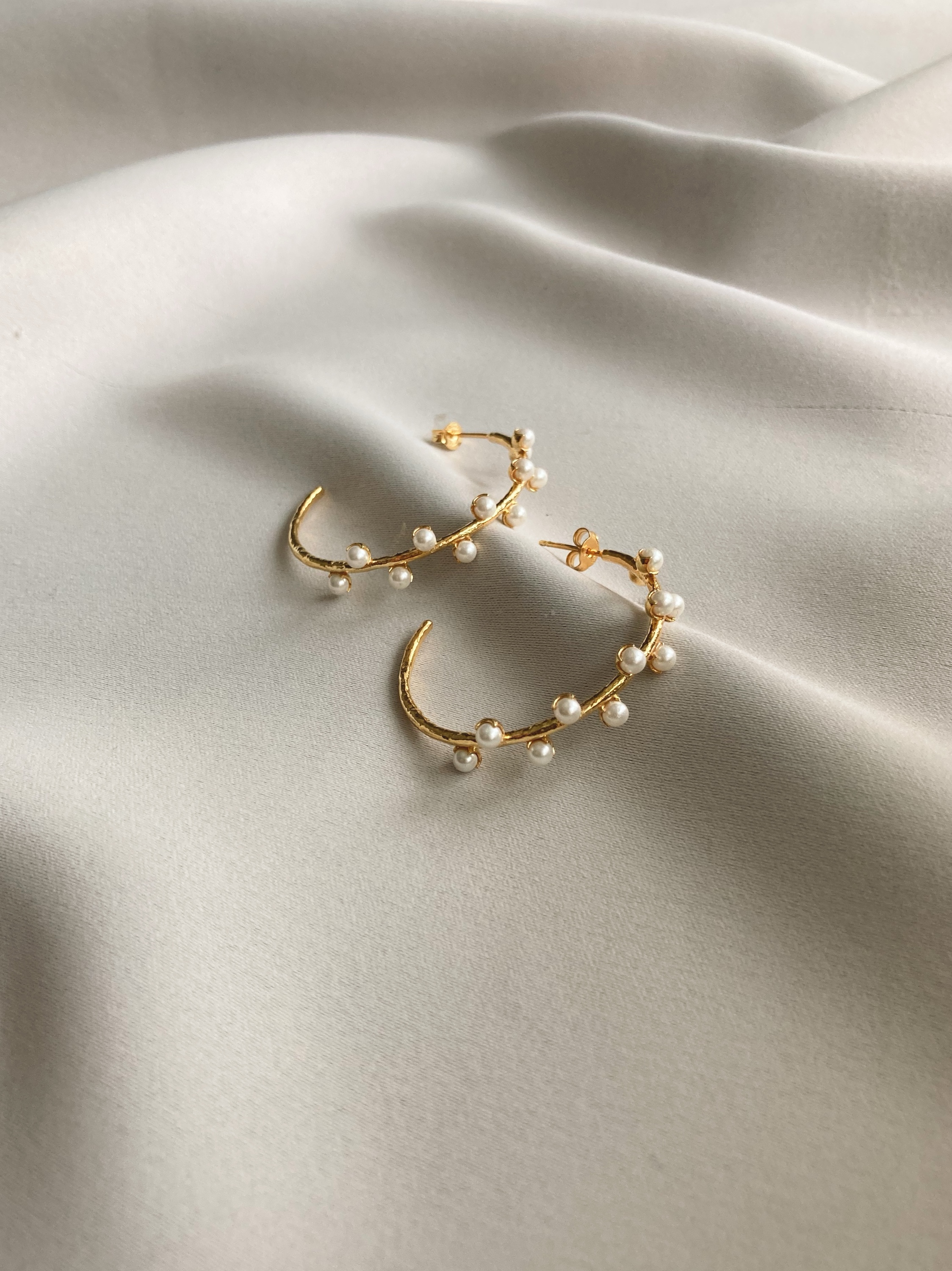 Pearl hoop ear gold - 2