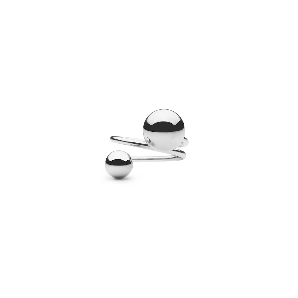 Globe big ring  silver