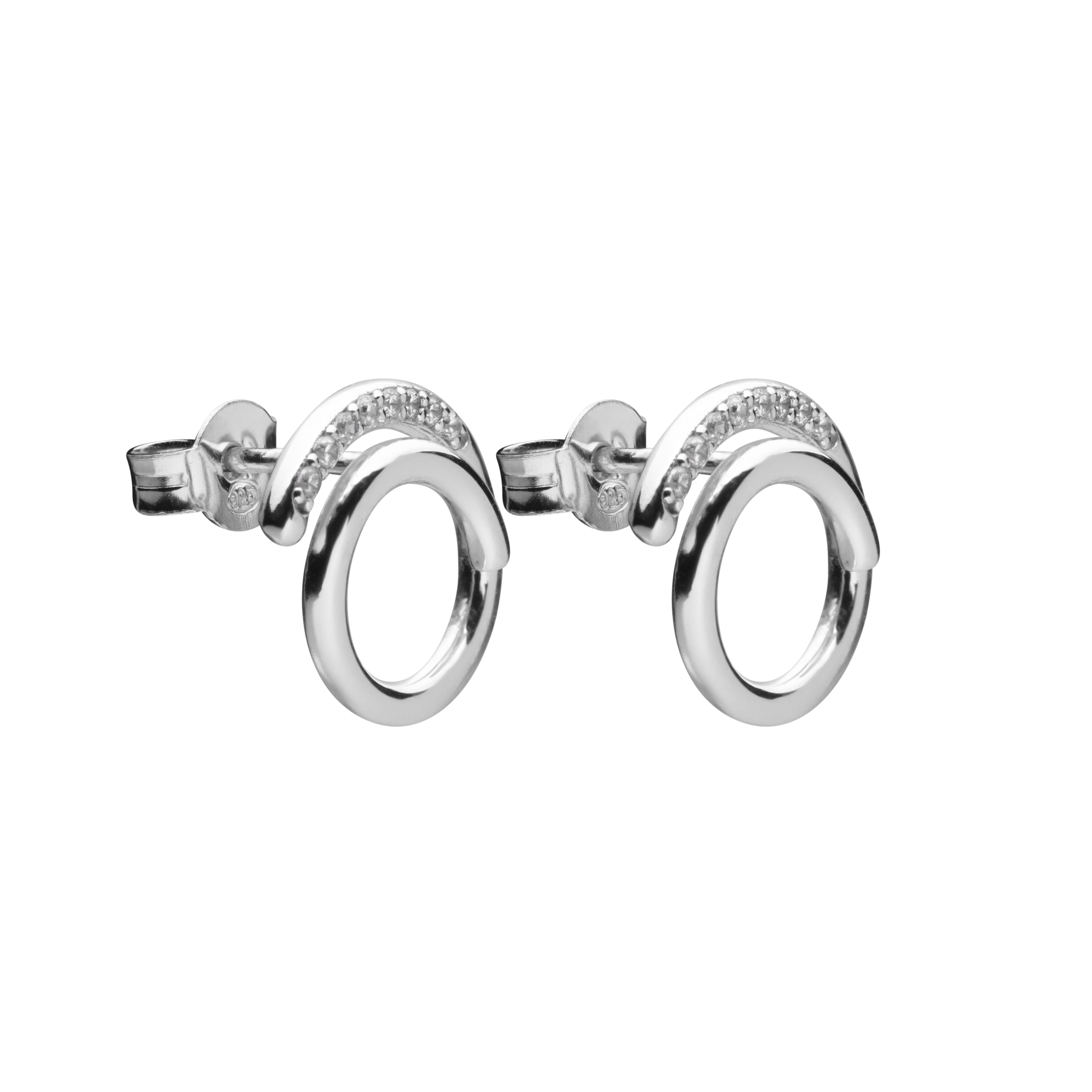 Loop stone ear silver - 2