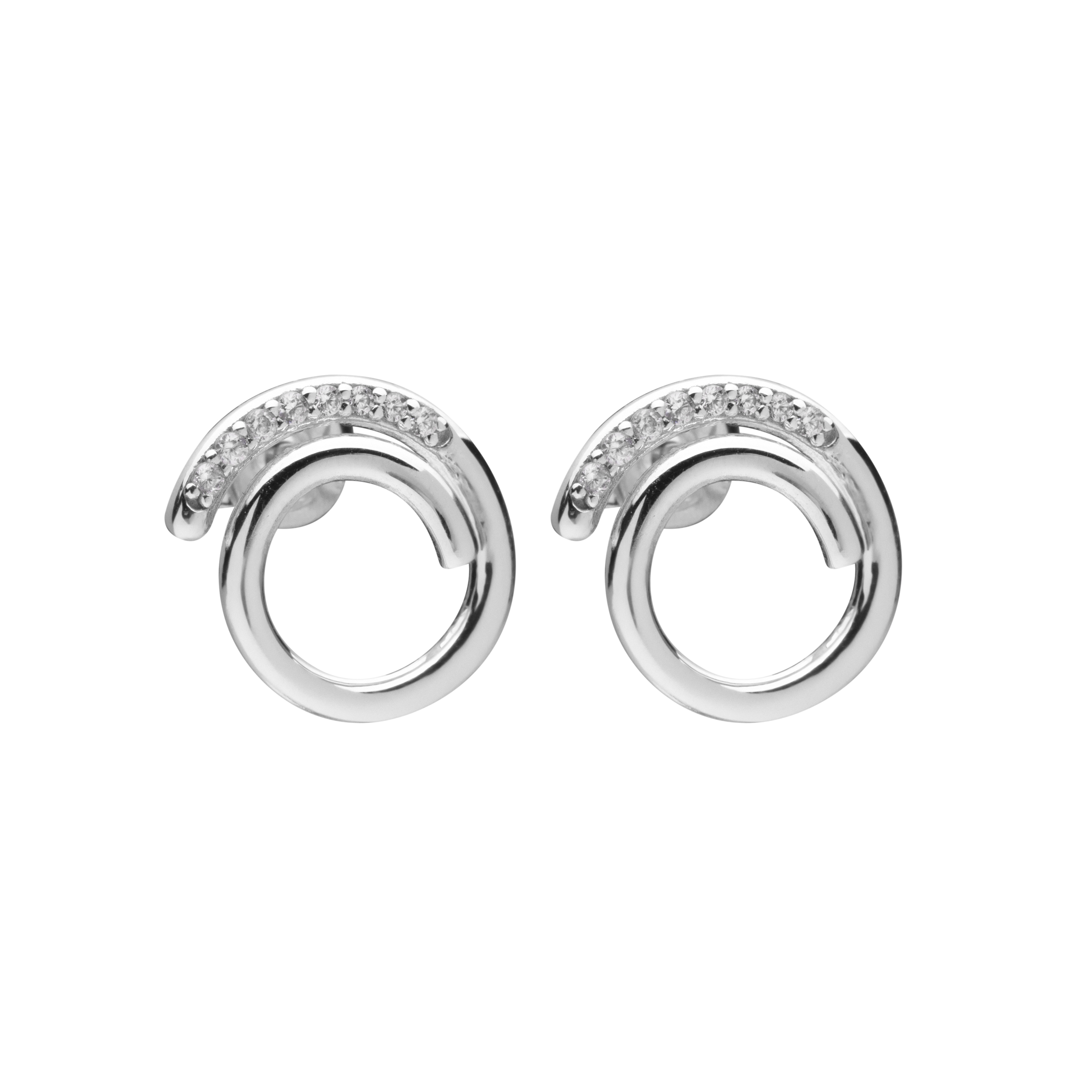 Loop stone ear silver