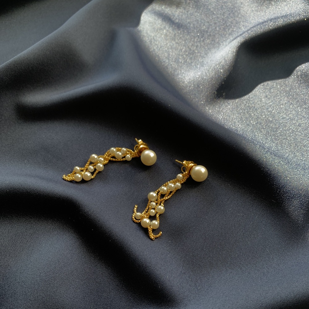 Pearl tassel ear gold - 2