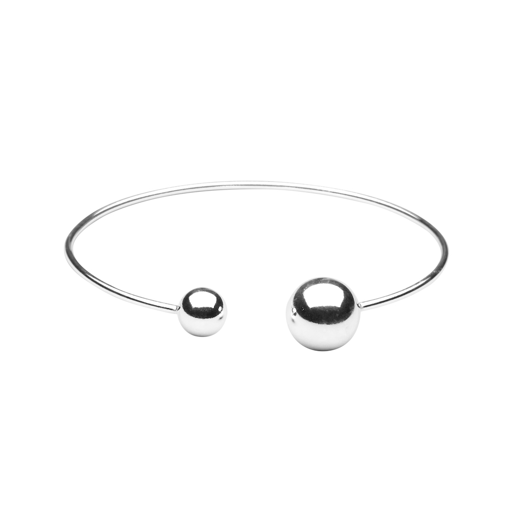 Globe bangle brace silver