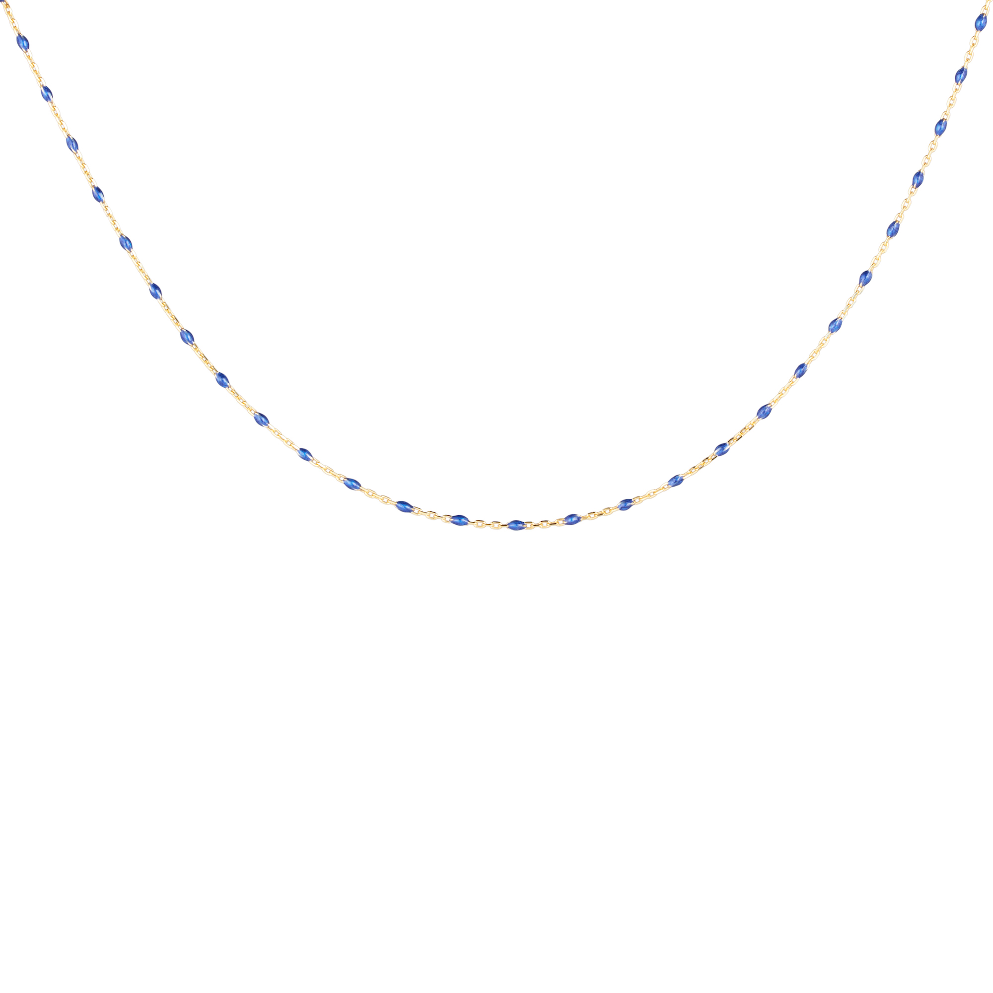 Letters beaded neck 40-45 blue gold