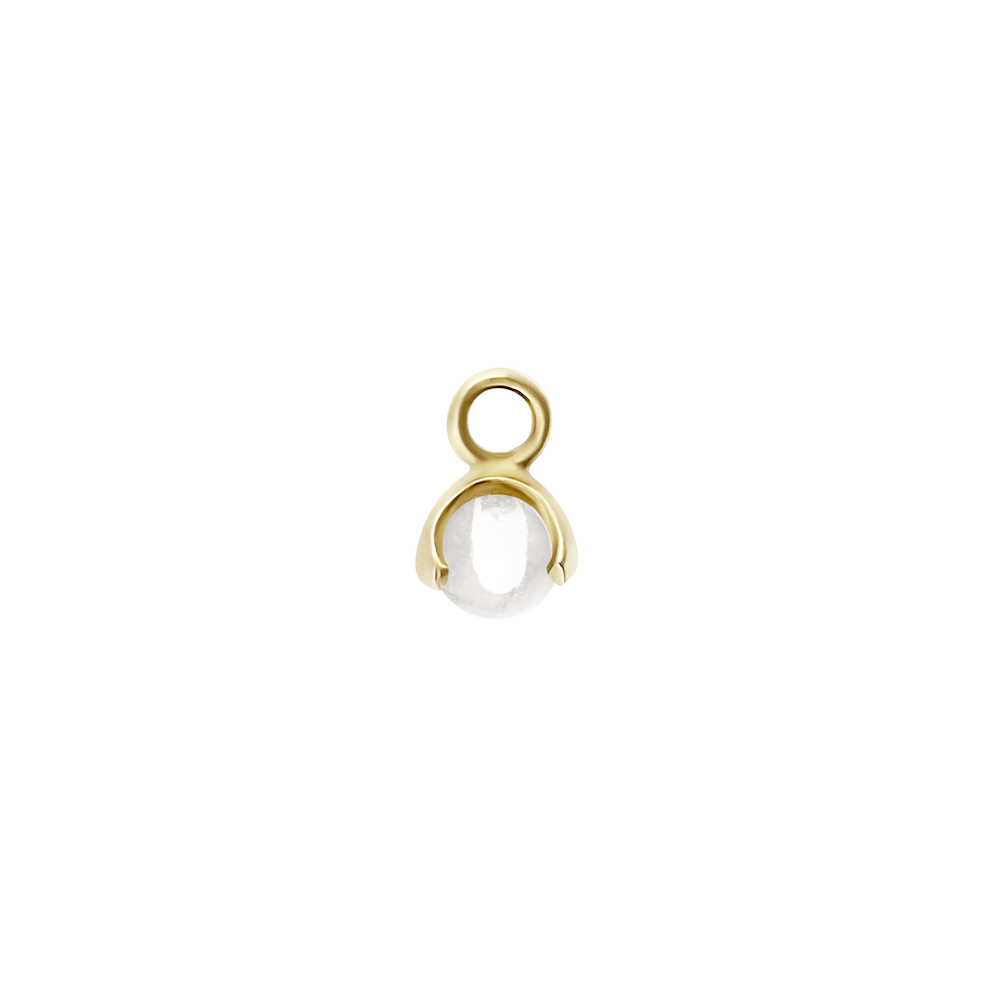Letters stone 4 rock crystal pend gold