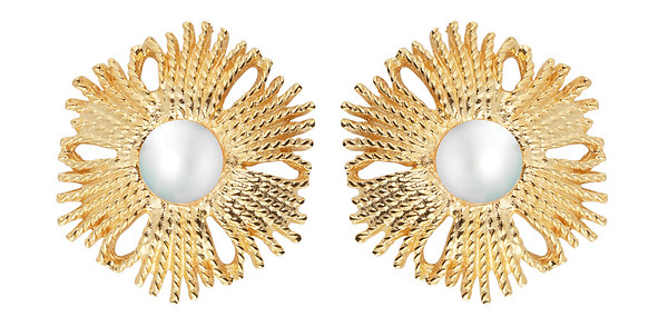 Gatsby big pearl ear gold