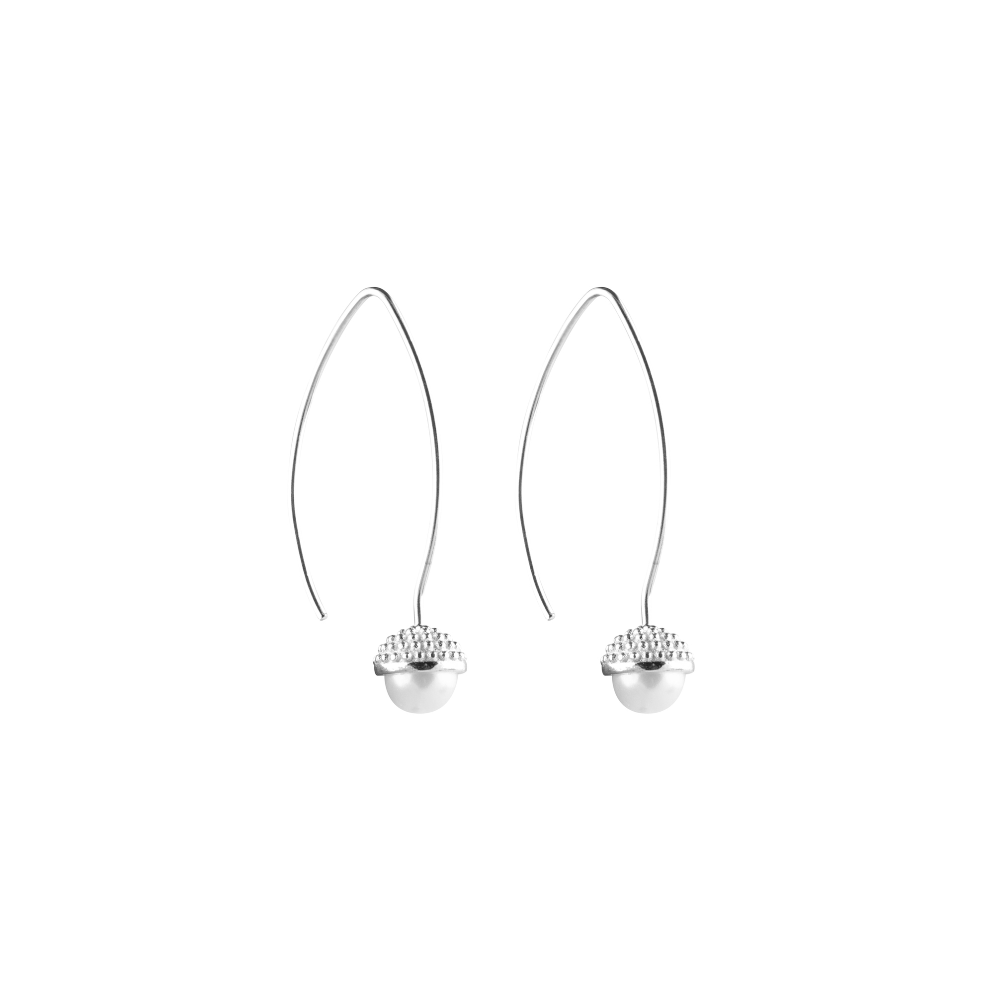 Pearl bubble long ear silver