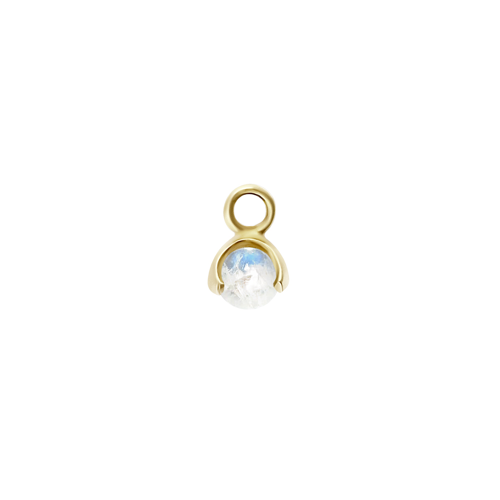 Letters stone 6 moonstone pend gold