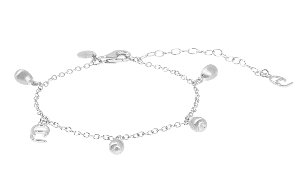 Drop charm brace silver