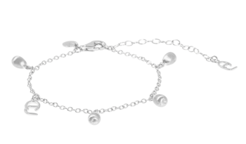Drop charm brace silver