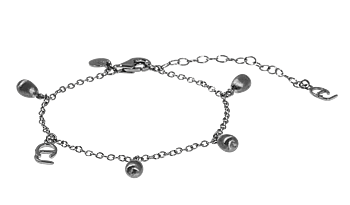 Drop charm brace black