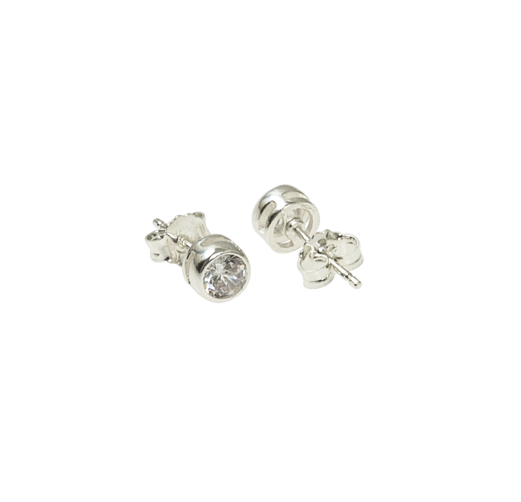 Cubic small ear silver