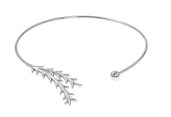 Tree twig bangle neck silver