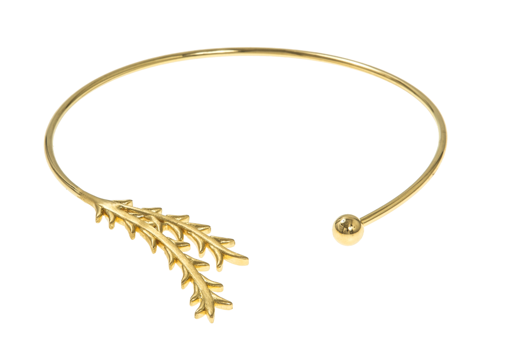 Tree twig bangle neck gold