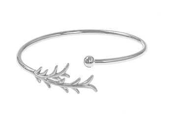 Tree twig bangle brace silver