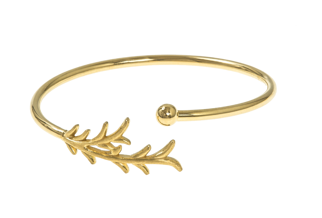 Tree twig bangle brace gold