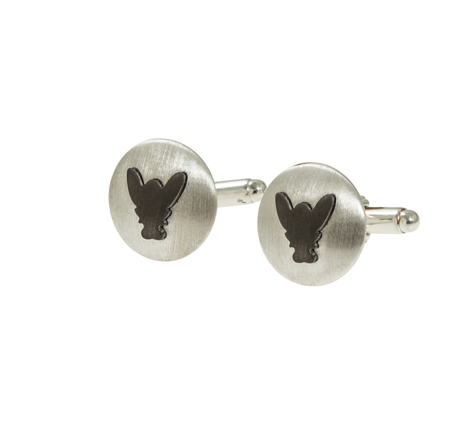 Fly cufflink silver/black