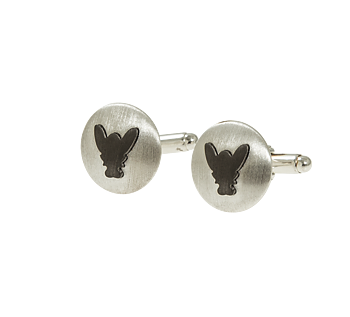 Fly cufflink silver/black