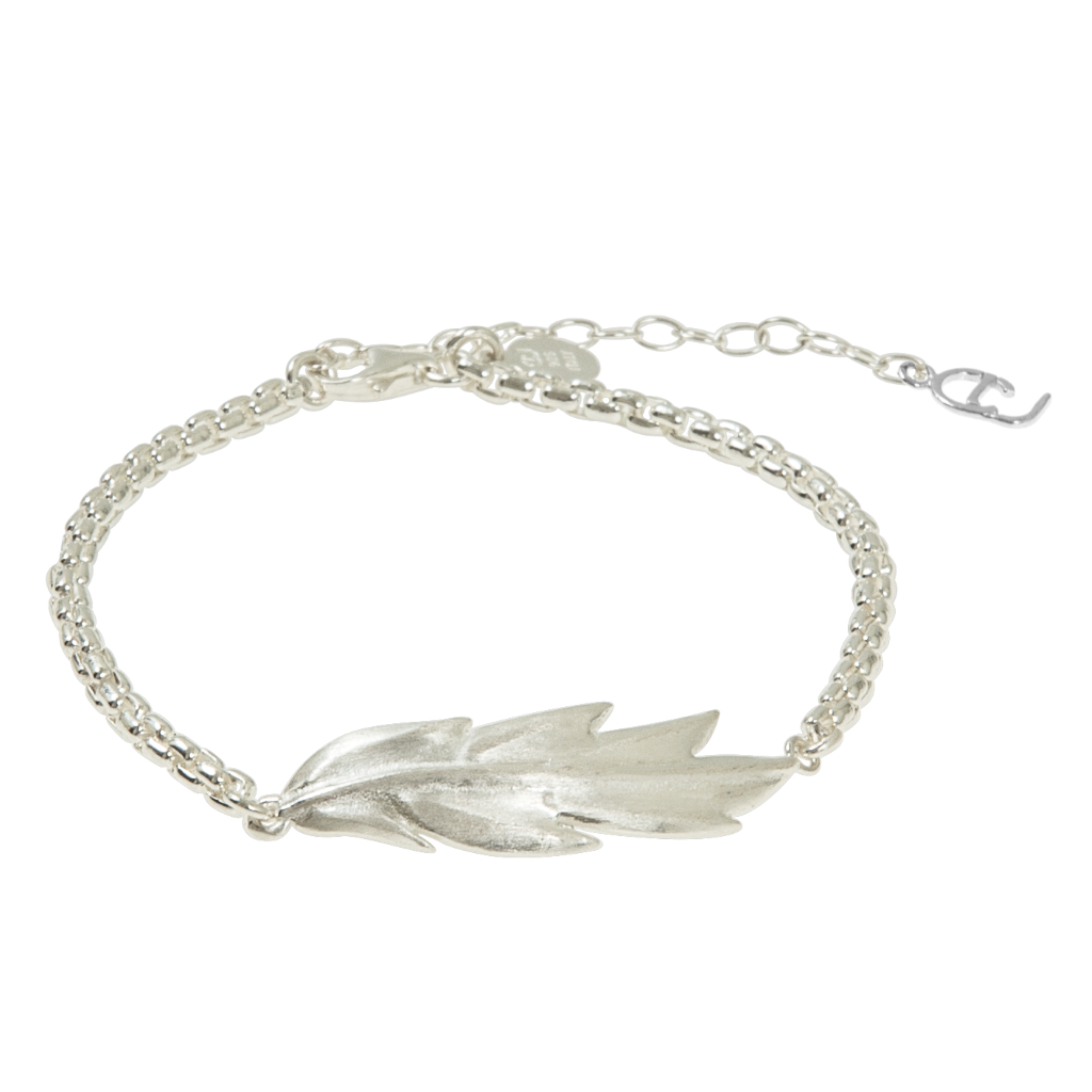 Feather/Leaf chain brace silver