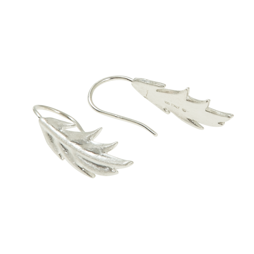 Feather/Leaf short ear silver