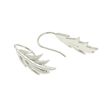 Feather/Leaf short ear silver