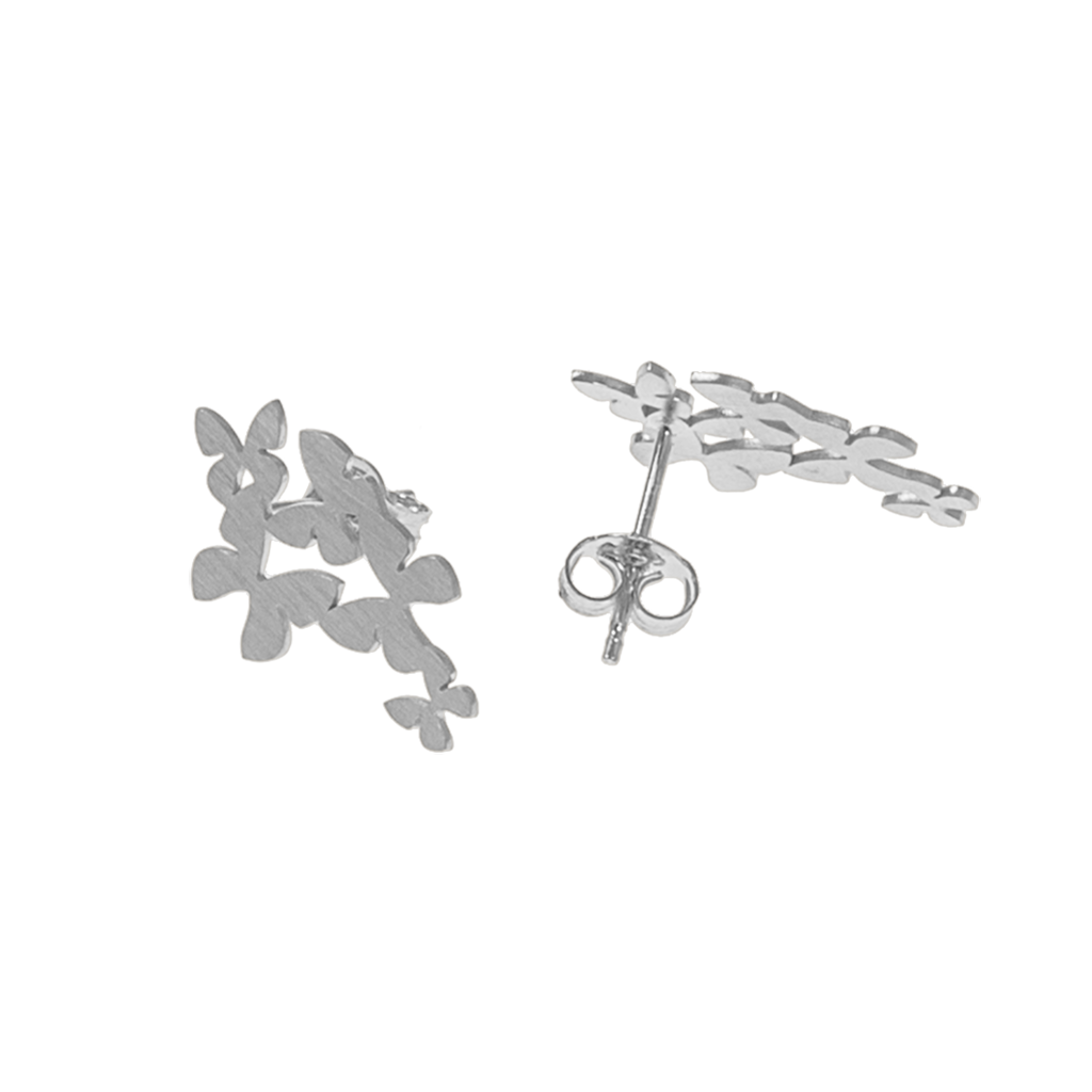 Butterfly flock ear silver
