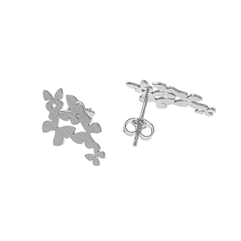 Butterfly flock ear silver