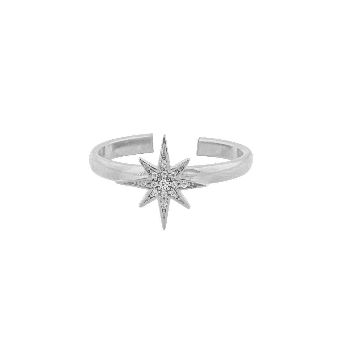 One star ring silver