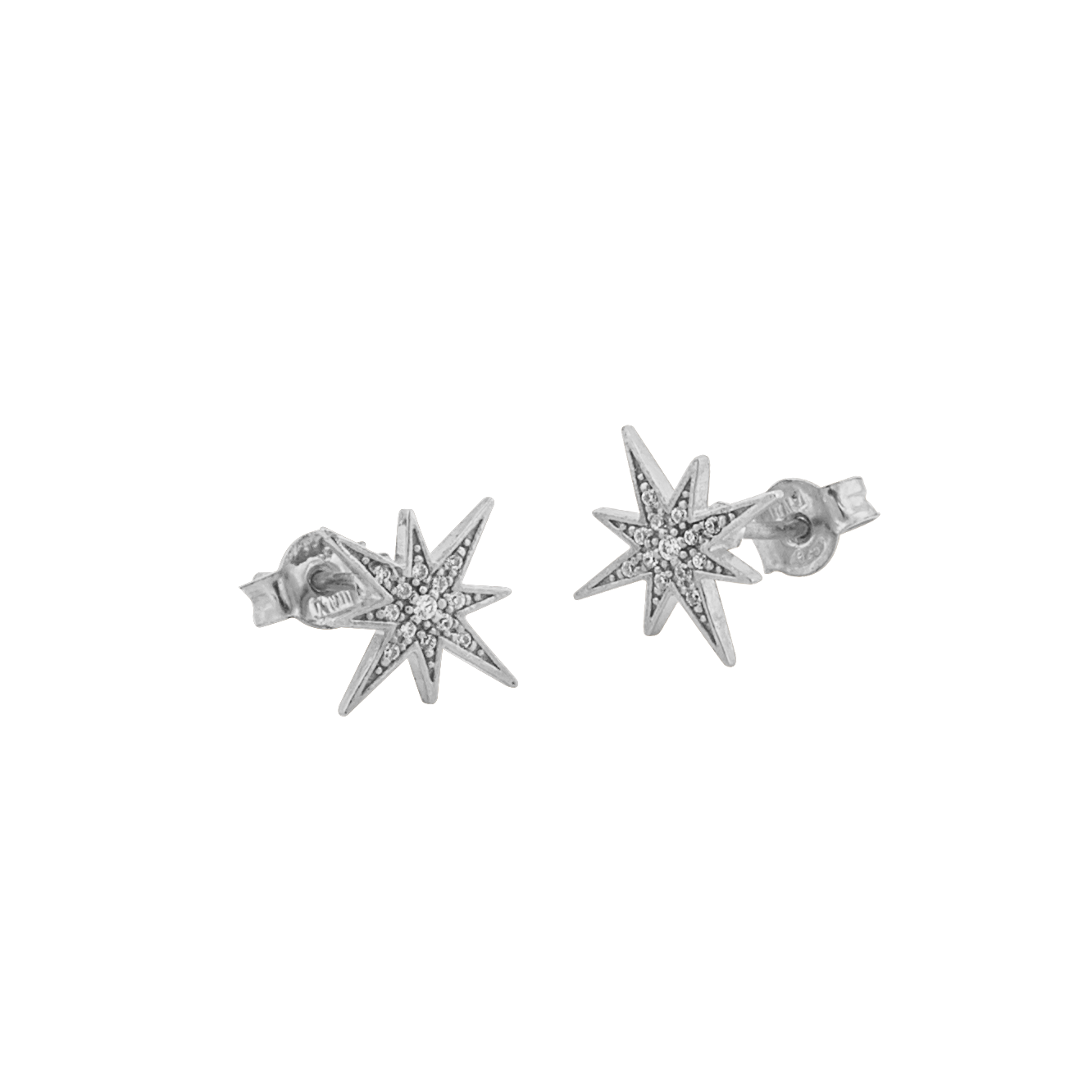 One star ear silver