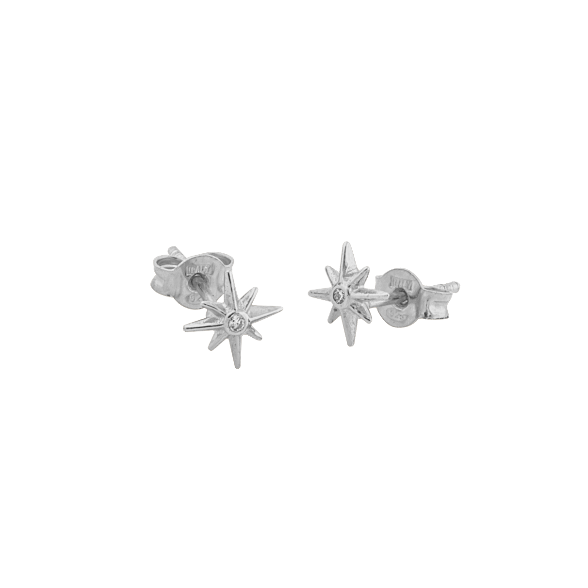 One star small ear silver