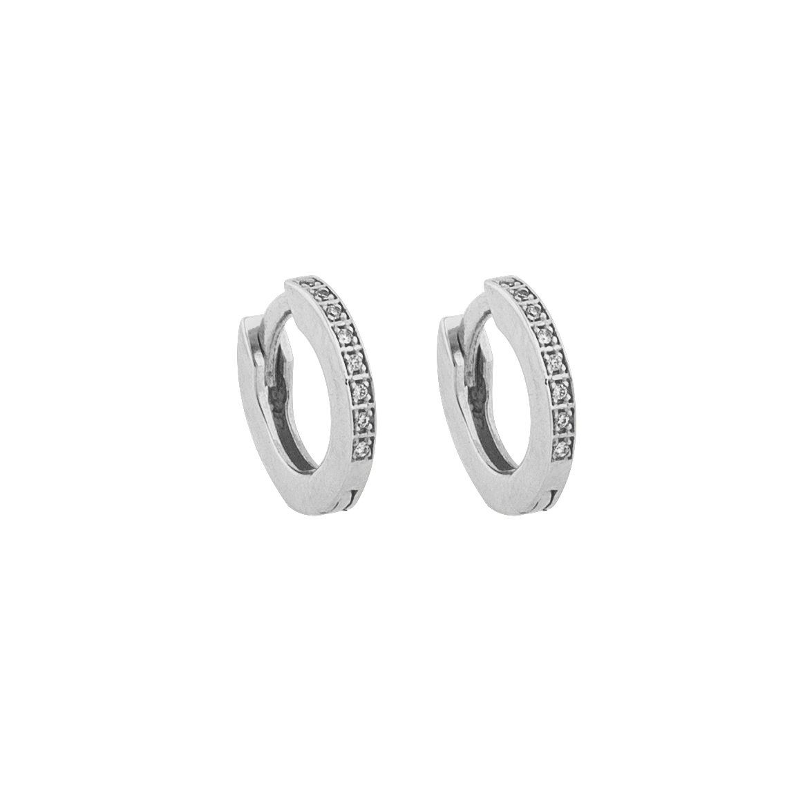 One round multi stone ear silver