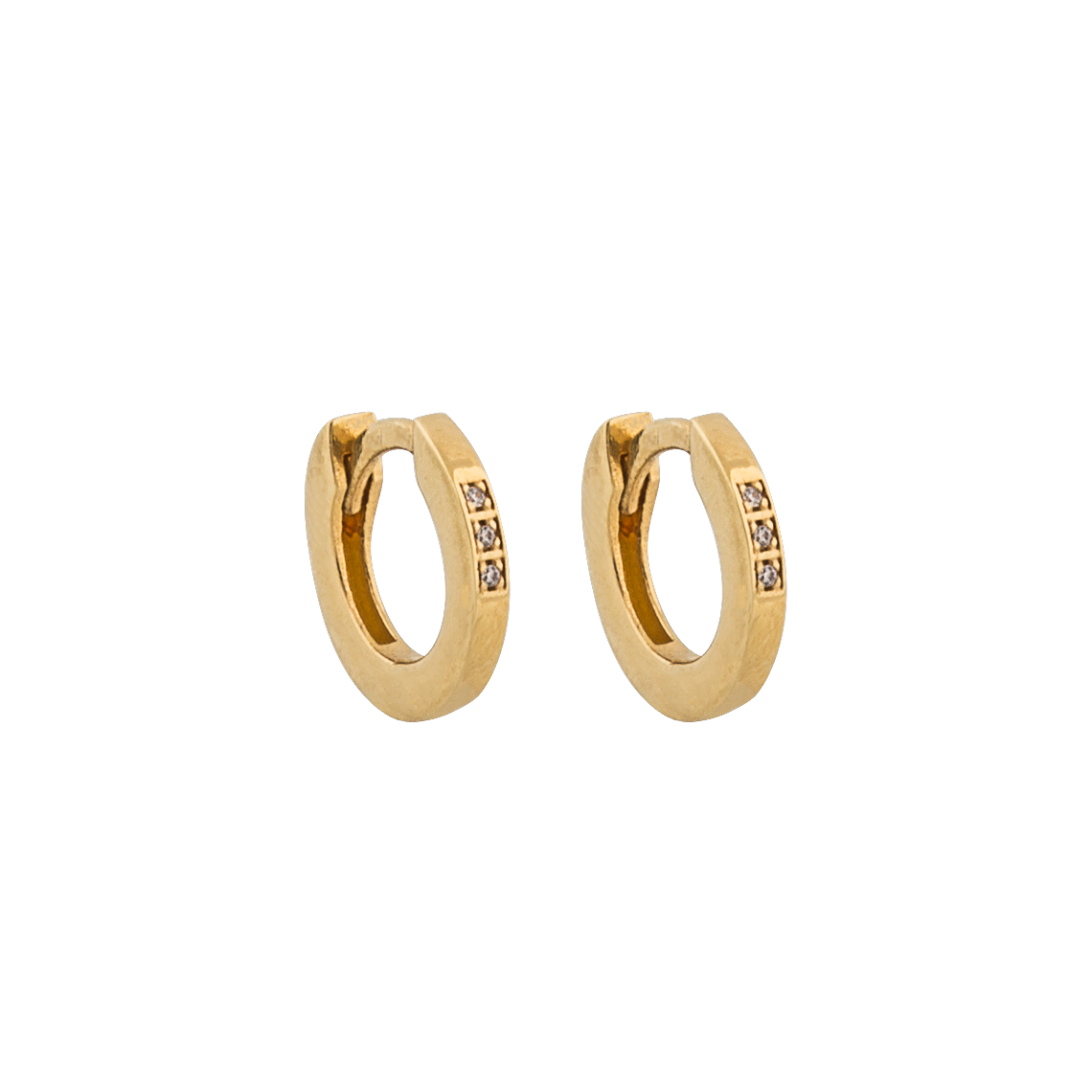 One round stone ear gold