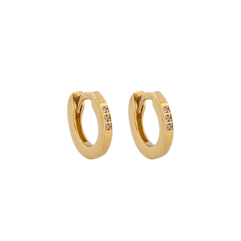 One round stone ear gold
