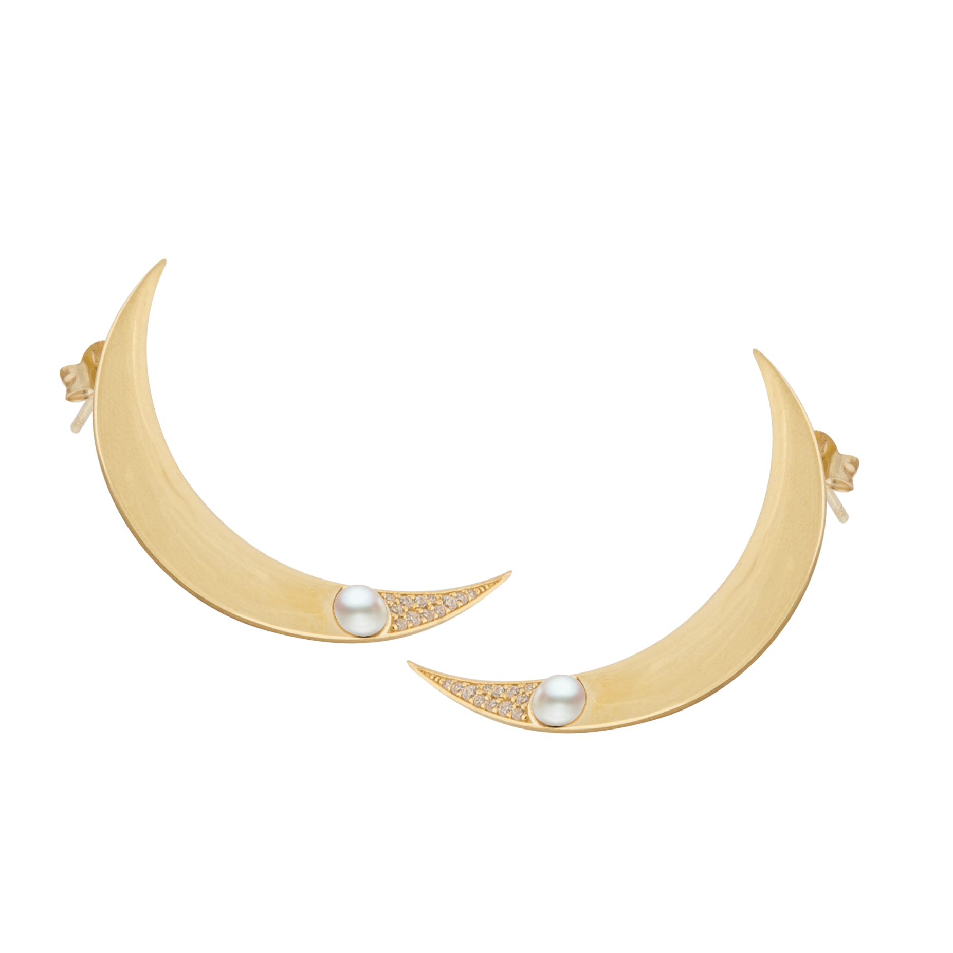 One moon ear gold pair