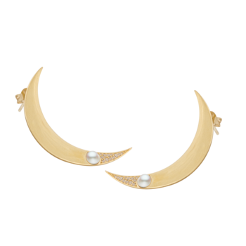 One moon ear gold pair