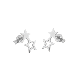 Double star ear silver