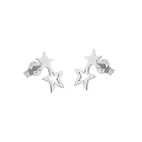 Double star ear silver
