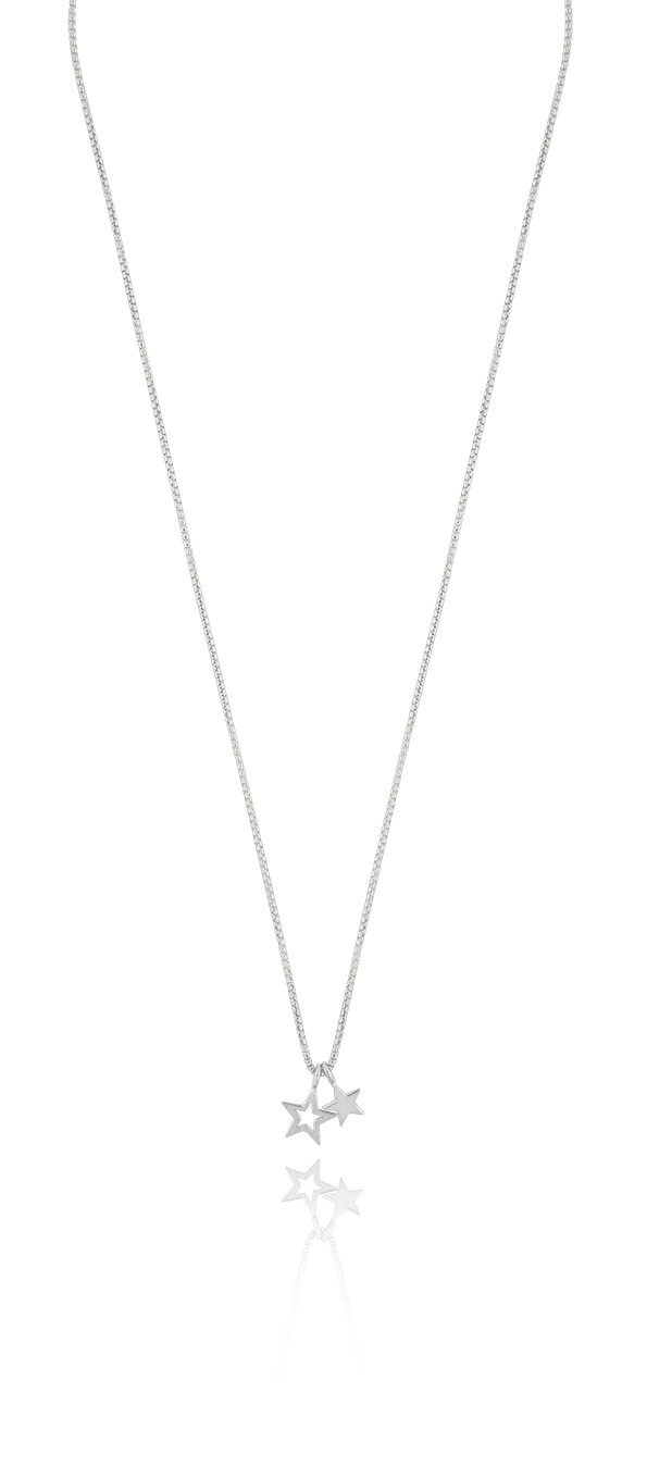 Double star pendant neck 42-47 silver