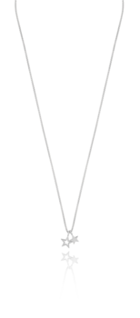 Double star pendant neck 42-47 silver